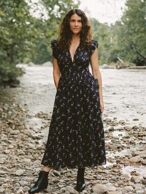 Christy Dawn Aurelia Dress Dancing Noir Chamomile - S